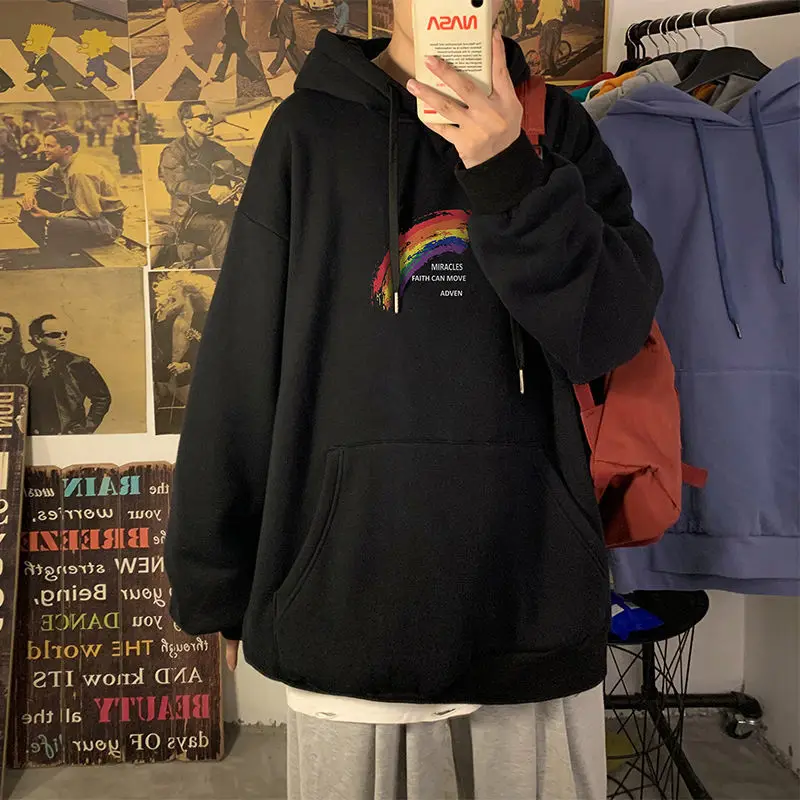 

Cool Couple Oversize Hoodie Streetwear Hip Hop Women Smile Sweatshirts Casual Autumn High Street Hoodies Funny Harajuku Tops