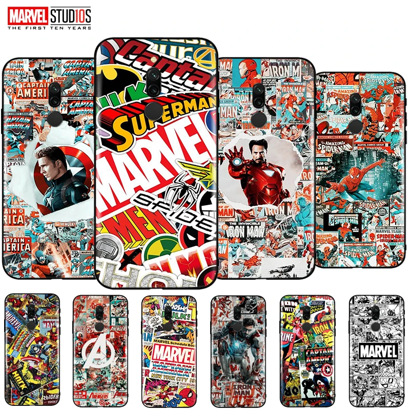

Phone Case For Xiaomi Redmi 8 8A Soft Funda Cover Marvel Avengers Comics Iron Man SpiderMan Hulk Captain America Thor Deadpool