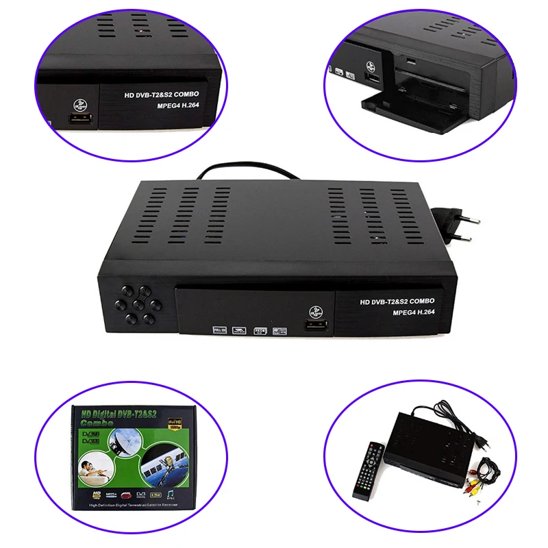 DVB T2 S2 комбинированный цифровой Full HD спутниковый ресивер Поддержка Dolby IPTV PVR YouTube