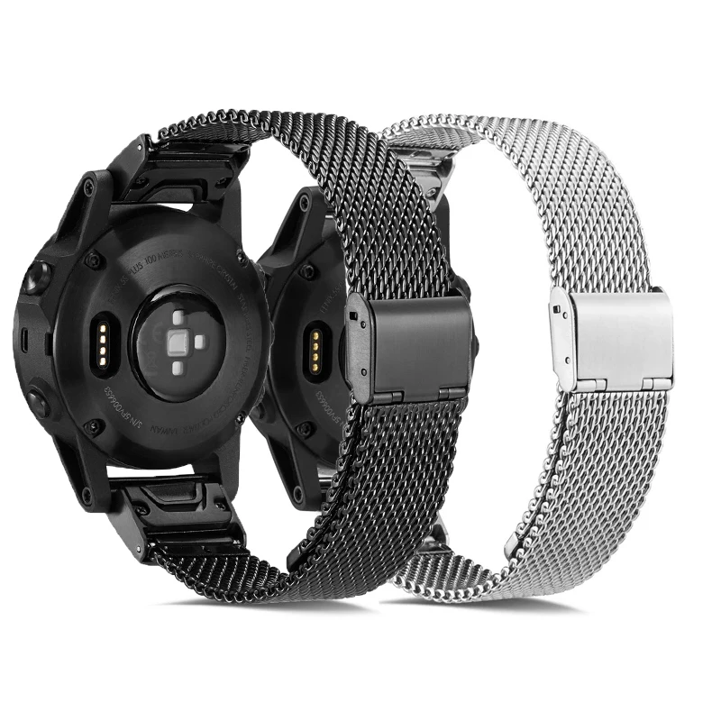 

Quick Fit 26 22 20MM Watchband Strap for Garmin Fenix 5X 5 5S 3 3HR D2 S60 Fenix 6X Smart Watch Band Stainless Steel Wrist Band
