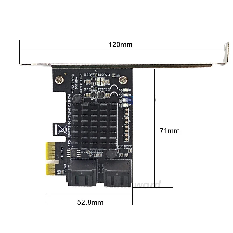PCIE SATA карта PCI E адаптер Express 1X для SATA3.0 конвертер 4 Порты и разъёмы III 6 г расширения