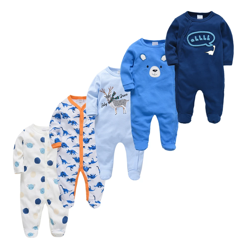 Kavkas Roupa De Bebes Infantil Menina Full Sleeve Newborn Baby Boy Rompers 5pcs Infant Girls Clothing Set | Детская одежда и обувь