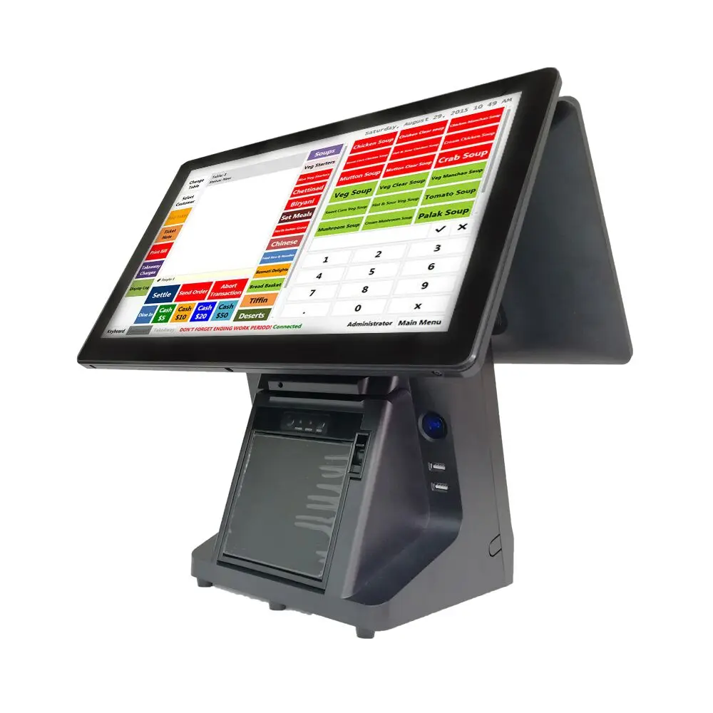 POS терминал Windows сенсорный кассовый аппарат 15/15 дюйма Pos все в одном коммерческий
