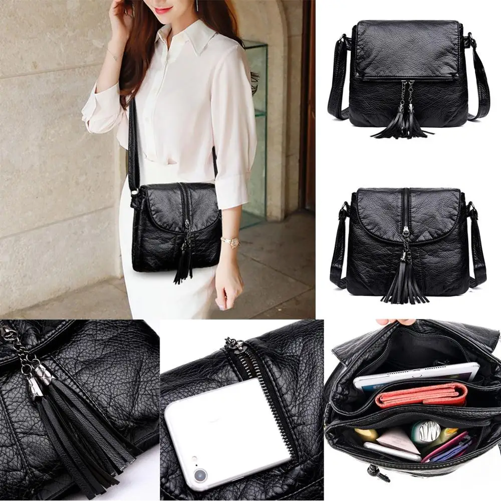 Женская сумка через плечо однотонная вместительная из кожи|Сумки с ручками| |