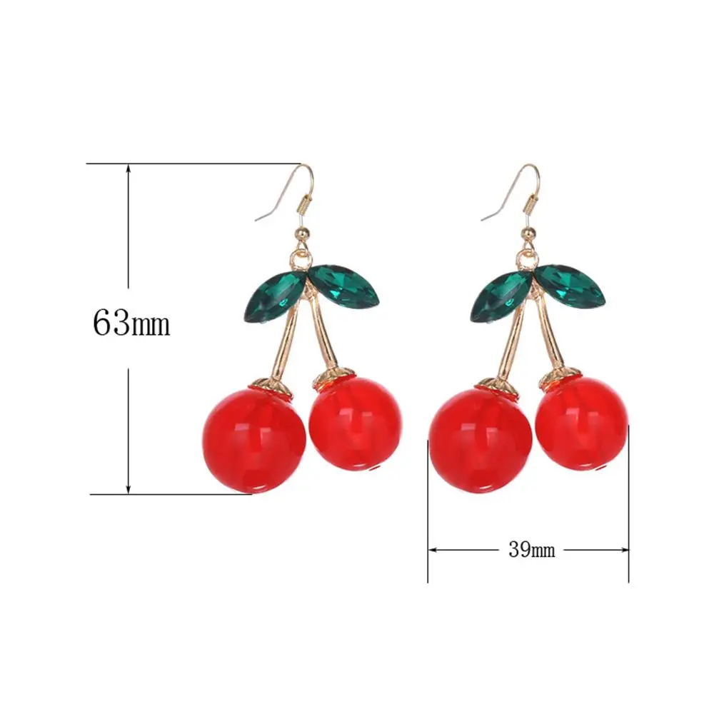 Женская модная вишня висячая Подвеска со стразами ретро серьги-Крючки для ушей
