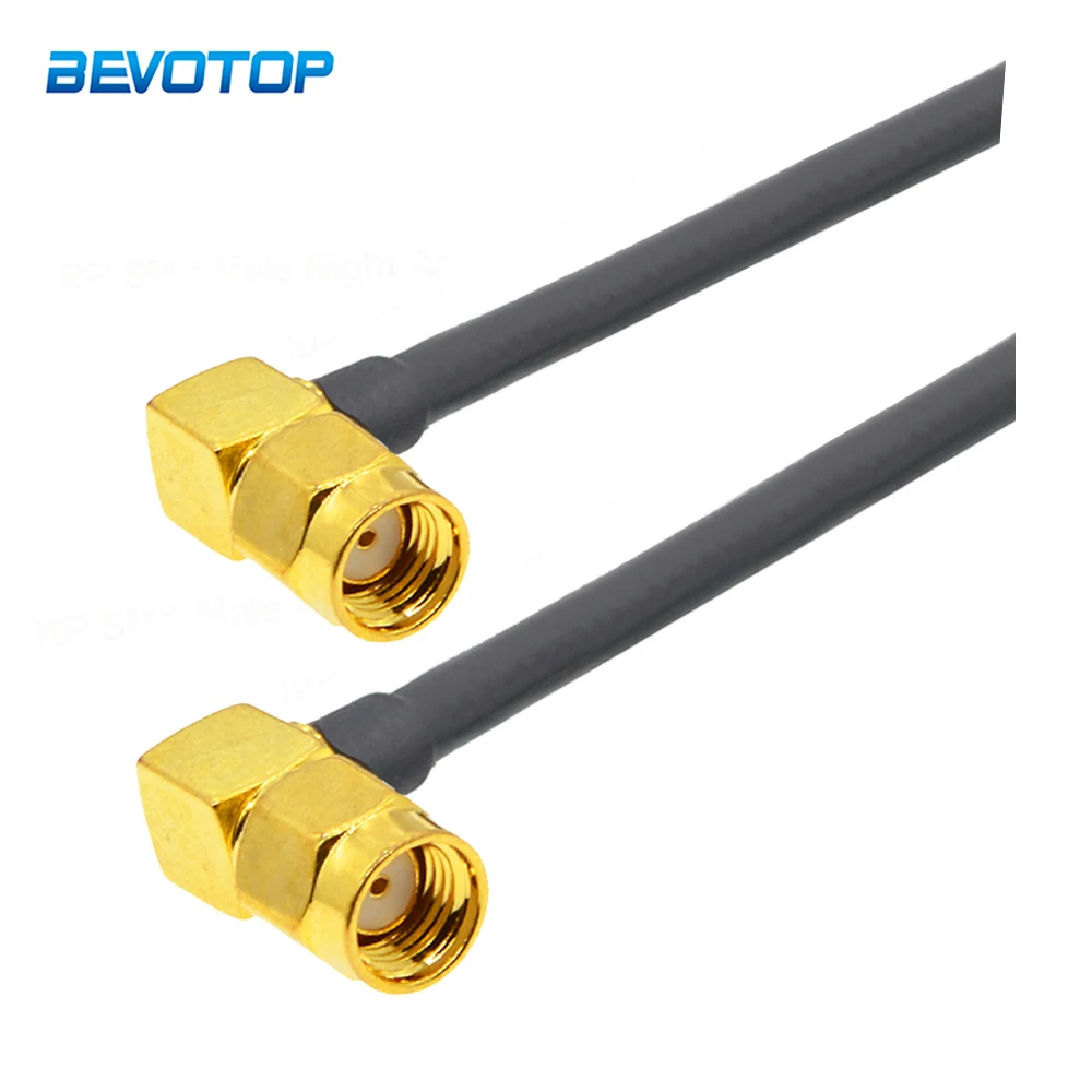 

RP SMA Male Right angle to RP SMA Male Right angle RG58 Cable 50ohm RF Coaxial Pigtail SMA WiFi Antenna Extension Cord