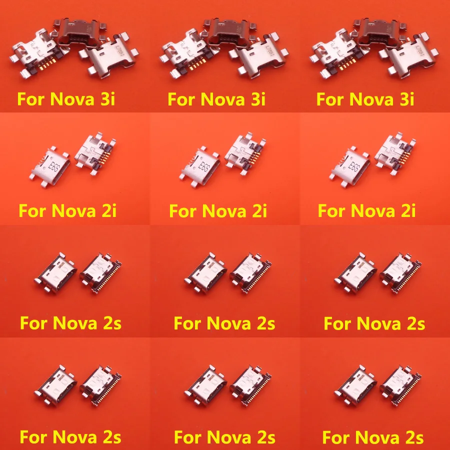 

2pcs USB Jack Connector Socket Charging Port Charge Plug Dock For HuaWei Nova 3i 2i 2S Repair Replacement Part