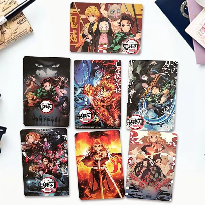 

NEW 7 PCS Anime Demon Slayer Cosplay Kimetsu No Yaiba Kamado Tanjirou Kamado Nezuko Agatsuma Zenitsu Role Paper Cards