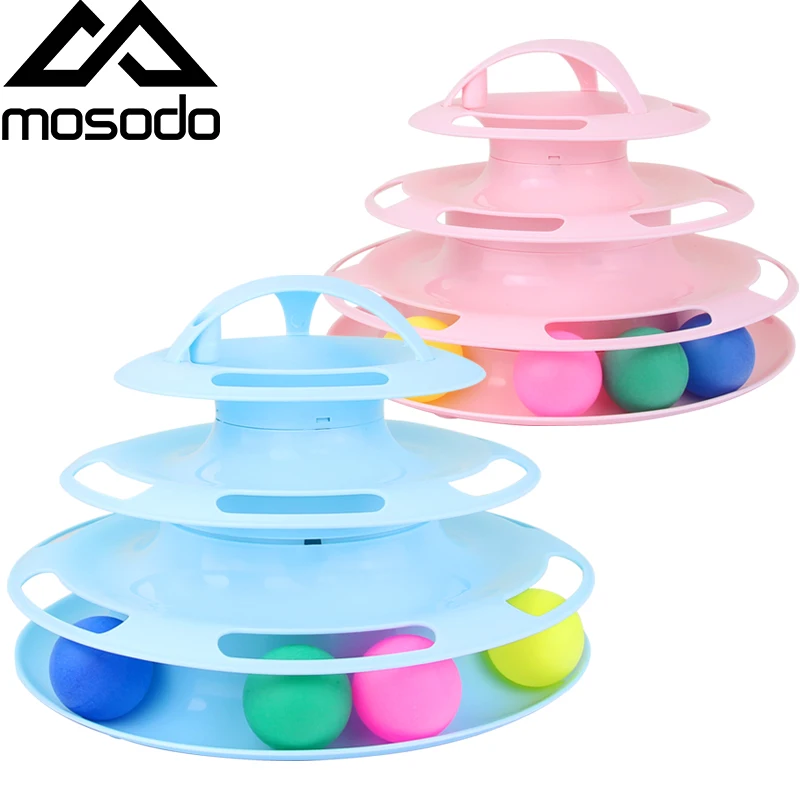 Mosodo 4 Levels Pet Cat Toy Cats Disc Tower Tracks Intelligence Amusement Ball Toys Training Supplies pet toys | Дом и сад