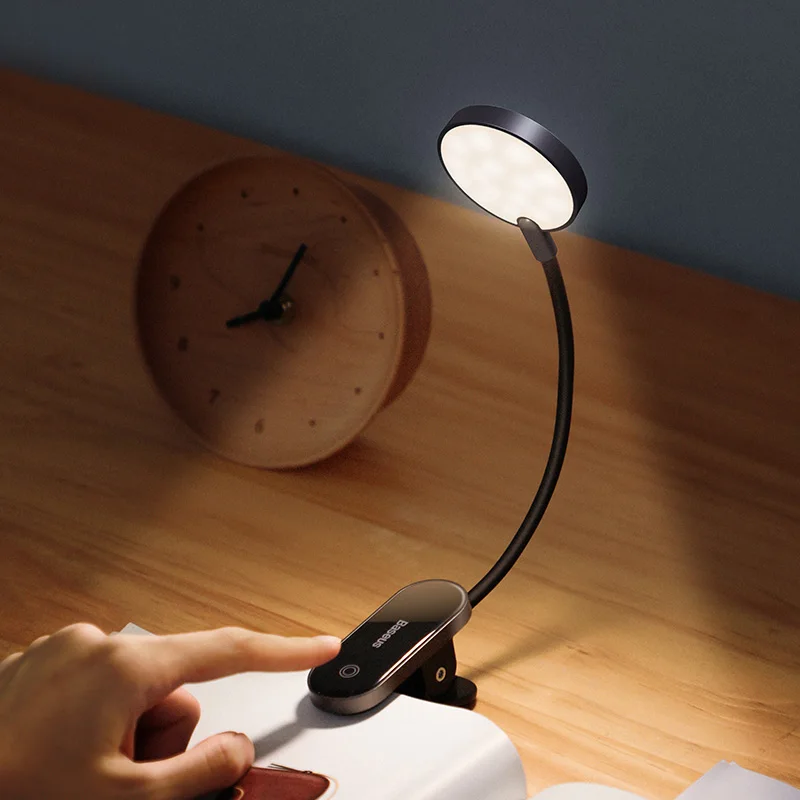 

Baseus USB Rechargeable Eye Protection Reading Light Creative Clip Touch Lamp Small Book Lamp Useful Night Light