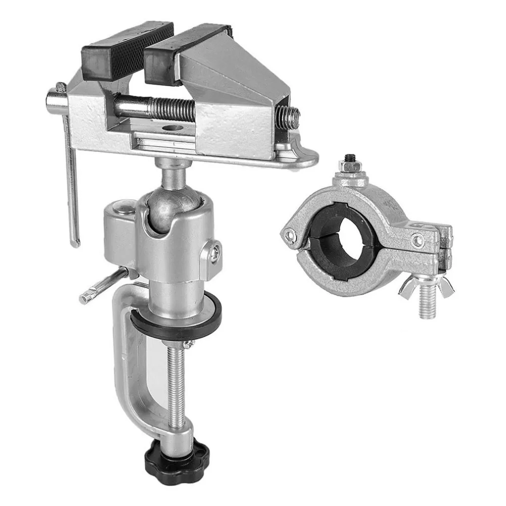 

2-In-1 360 Degree Rotating Table Vise Multifunctional Aluminium Alloy Swivel Bench Vise Clamp Electric Drill Stand Rotating Tool
