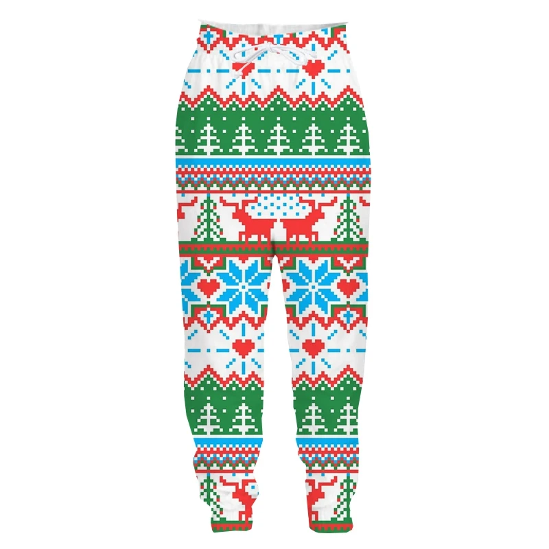 

Jumeast Men Women 3D New Year Merry Christmas Oversized Streetwear Harajuku Casual Long Pants Sweatpants Spring Autumn Trousers