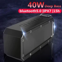 40w bluetooth 5 0 speaker column portable speaker ipx7 waterproof subwoofer with 360 stereo sound outdoor speakers boombox