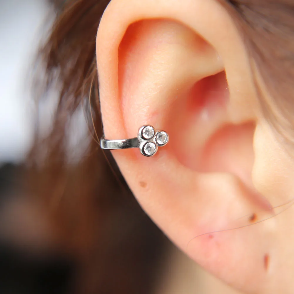 925 sterling silver open hoops stack no piercing cuff earring for girls gold filled circle stones huggies cartilage jewels|drop stud earrings|stud