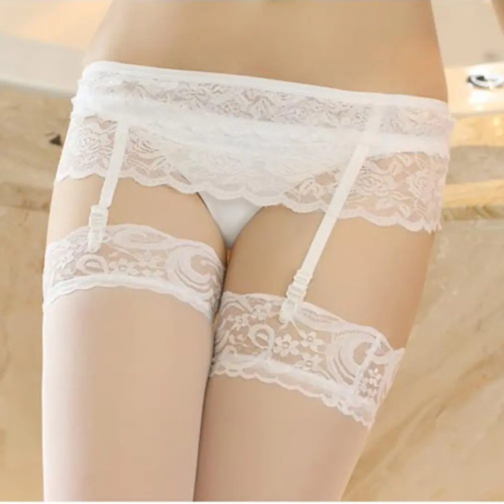 Женская эластичная Регулируемая пикантная двухслойная Кружевная подвязка пояс