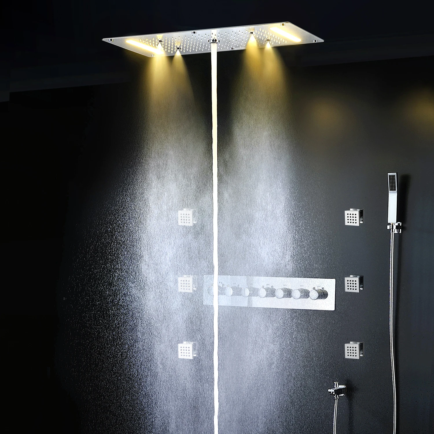 Романтическая большая светодиодная панель для душа в ванную комнату