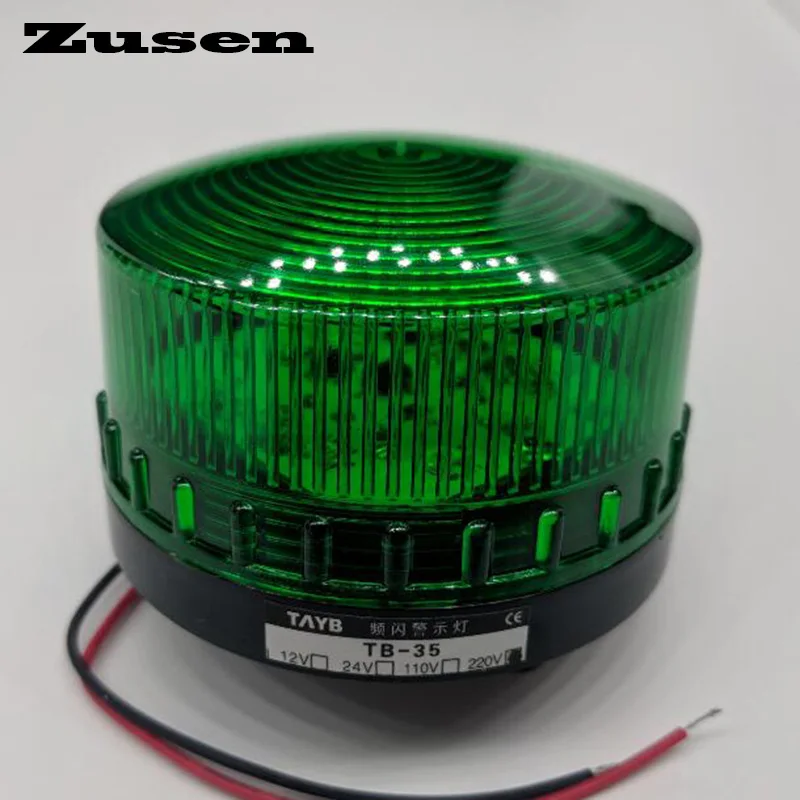 Zusen TB35 12V цвет красный, желтый зеленый охранная сигнализация строб сигнала Предупреждение светильник Светодиодный лампа Малый мигающий светильник - Цвет: Зеленый
