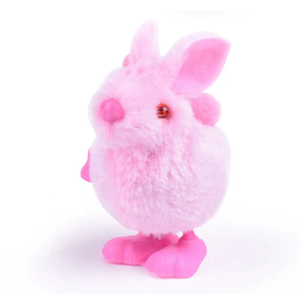 1Pcs Plastic Plush Baby Toys Small Cartoon Jumping Rabbit Shape Children's Chain Clockwork Wind-Up for Kids Funny Gift | Игрушки и