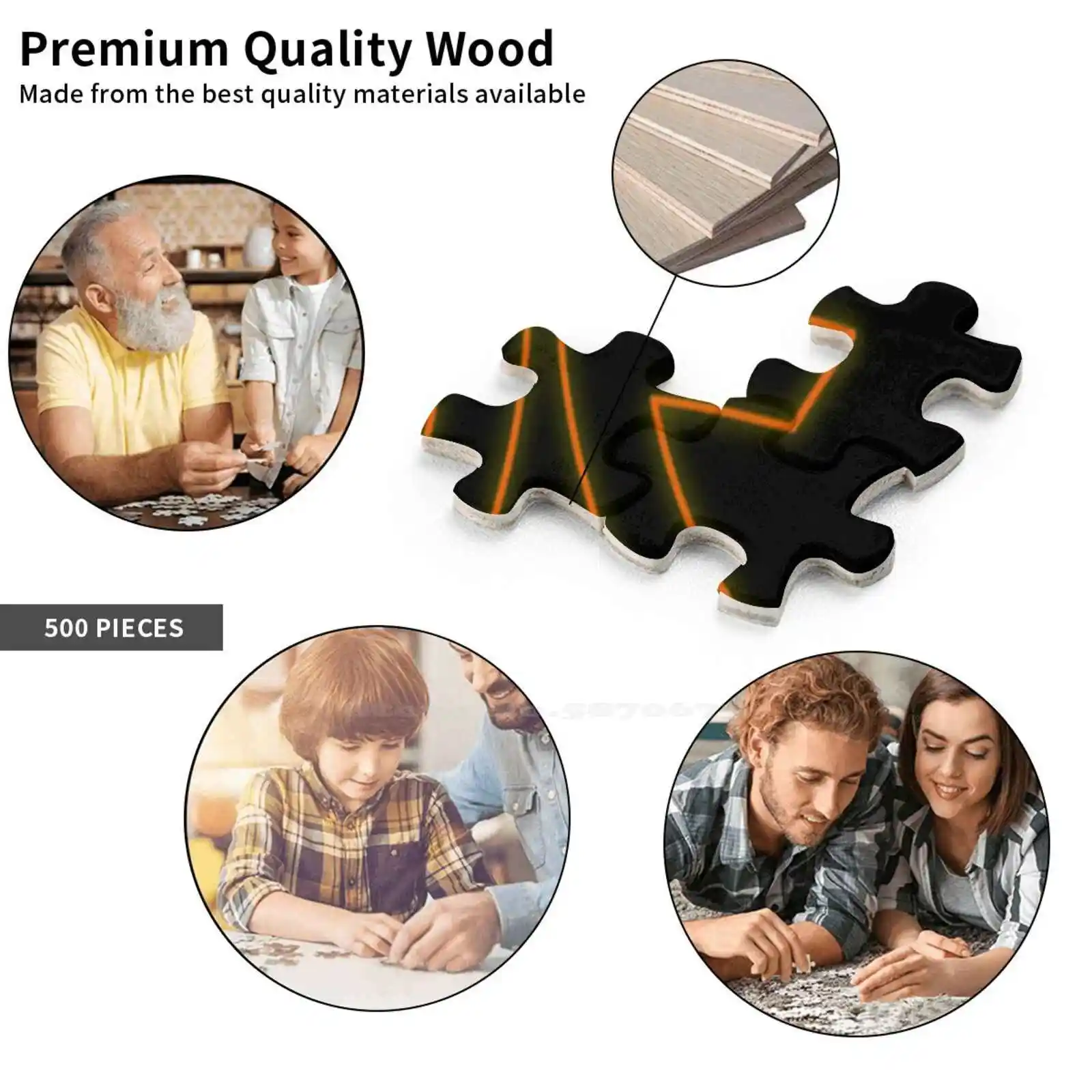 Фан-арт неонового логотипа, оранжевая пазл-головоломка на 500 элементов, деревянные образовательные игрушки Csgo Cs Go Nip Counter Strike.