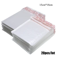 20 pcslot 1518cm white bag foam envelope foam foil office packaging envelope moistureproof vibration with bubble mailing bag