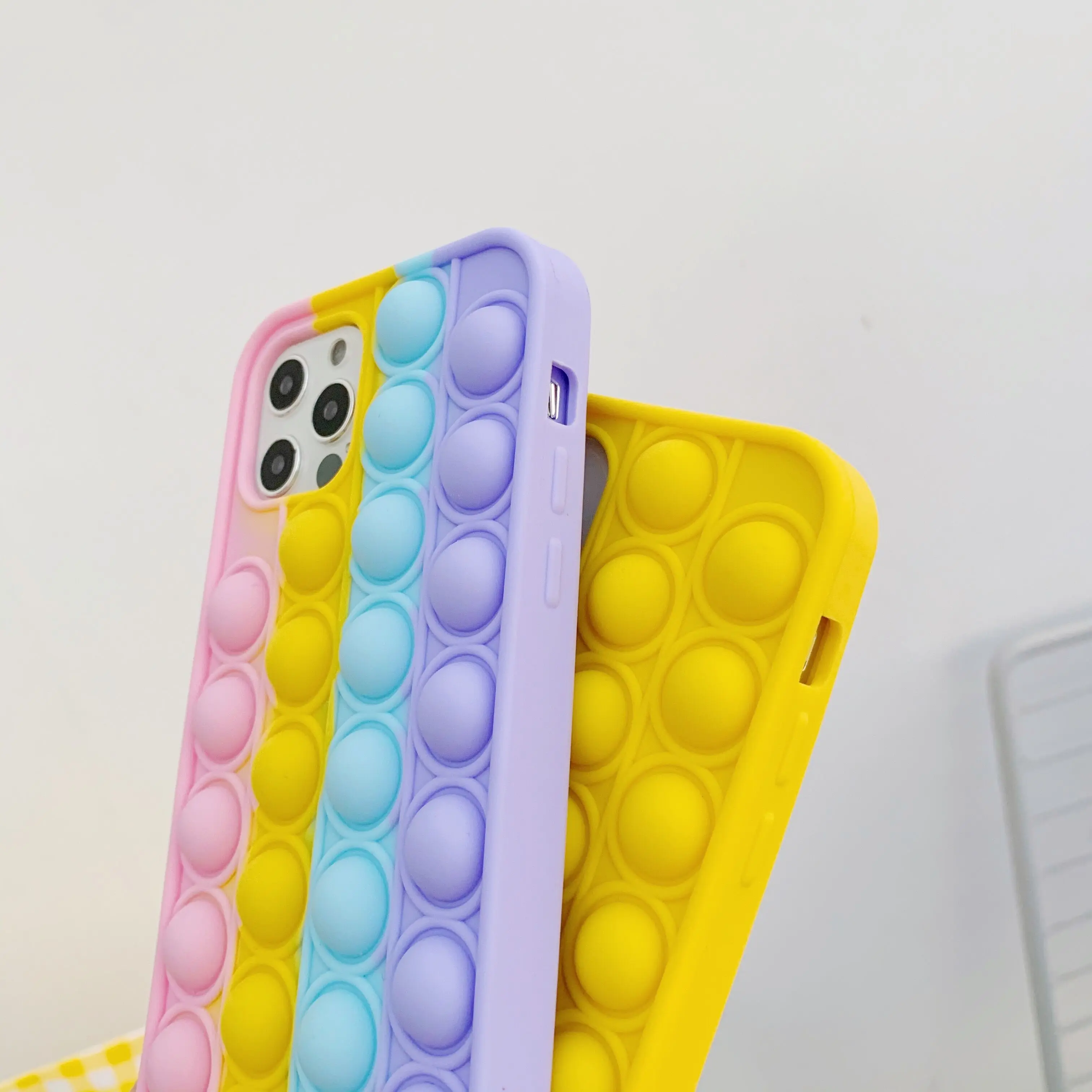 

Relive Stress Pop Fidget Toys Push It Bubble Silicone Phone Case For Iphone 6 6s 7 8 Plus X XR XS 11 12 Pro Max Soft Cover