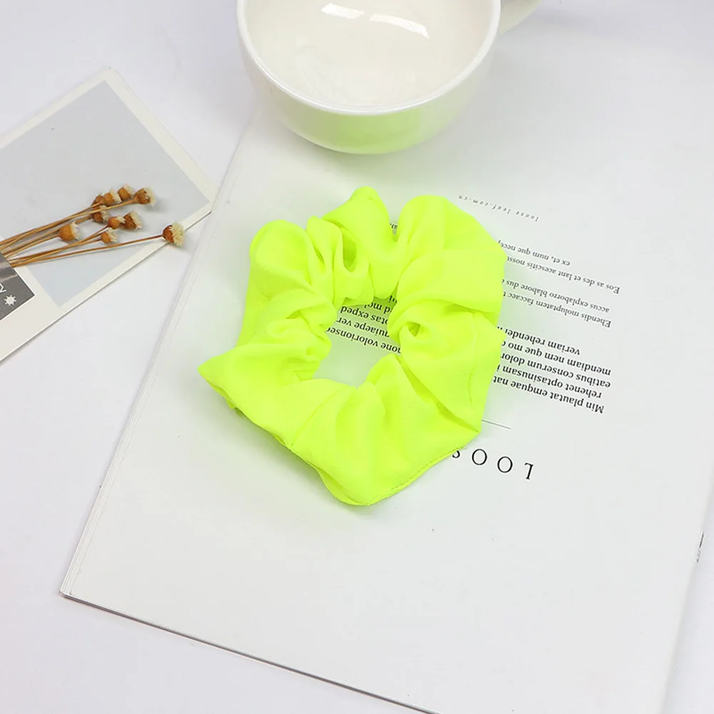 Новое поступление, женские флуоресцентные резинки для волос с большим толстым кольцом, яркие цветные резинки для волос, аксессуар для волос, конский хвост