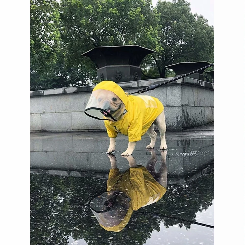 Плащ для собак с французским бульдогом непромокаемое пальто водонепроницаемая