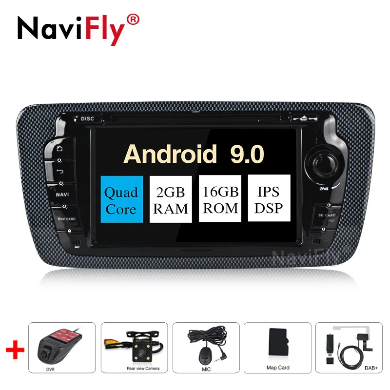 camera dvr DAB NaviFly Android9.0 ips экран DSP автомобильный dvd-плеер для сиденья Ibiza 2009-2013 gps навигация OBD2 RDS raido TPMS автопроигрыватель - Цвет: camera dvr DAB