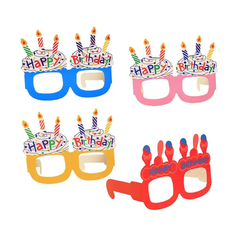 10 шт. с днем рождения бумаги очки красочные Новинка Прекрасный Дети Подарки Фото