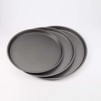9101112 inch non stick pizza pan carbon steel pizza oven tray shallow round pizza plate pan roasting tin baking tools t8we