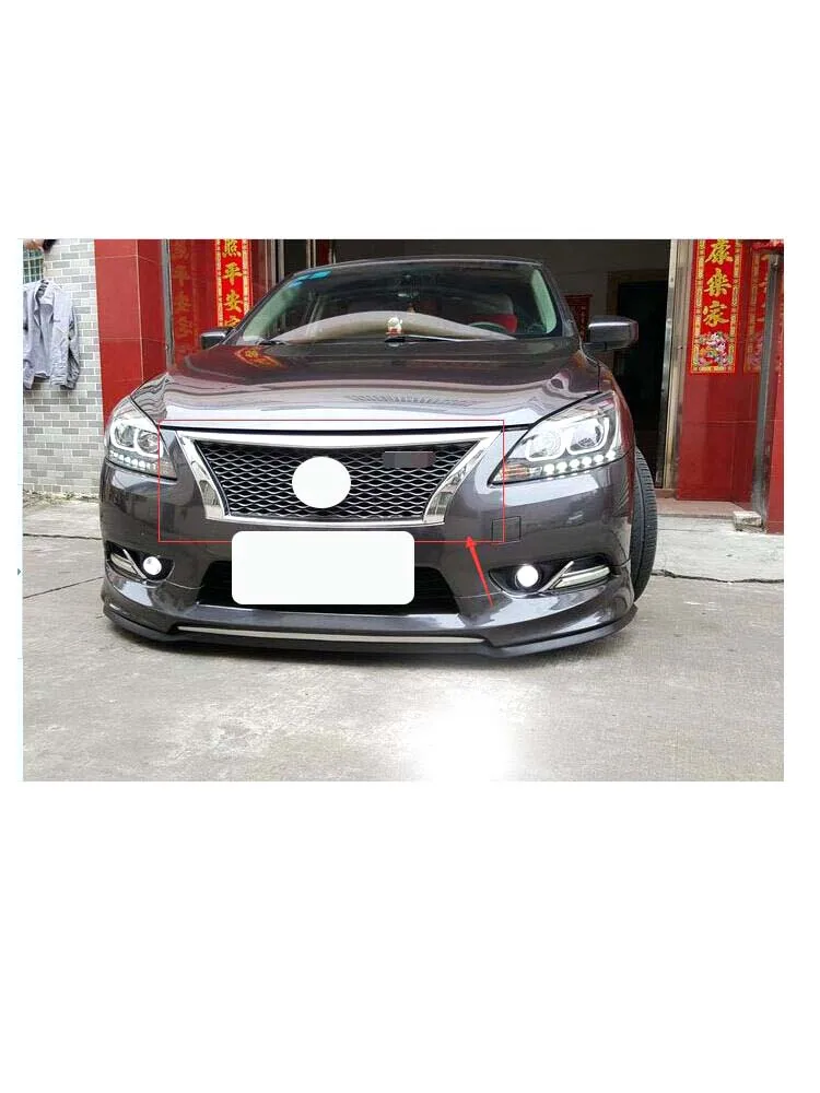 Подходит для Nissan sentra b17 sylphy 2012-2014 гг. хромированный передний верхний бампер капота