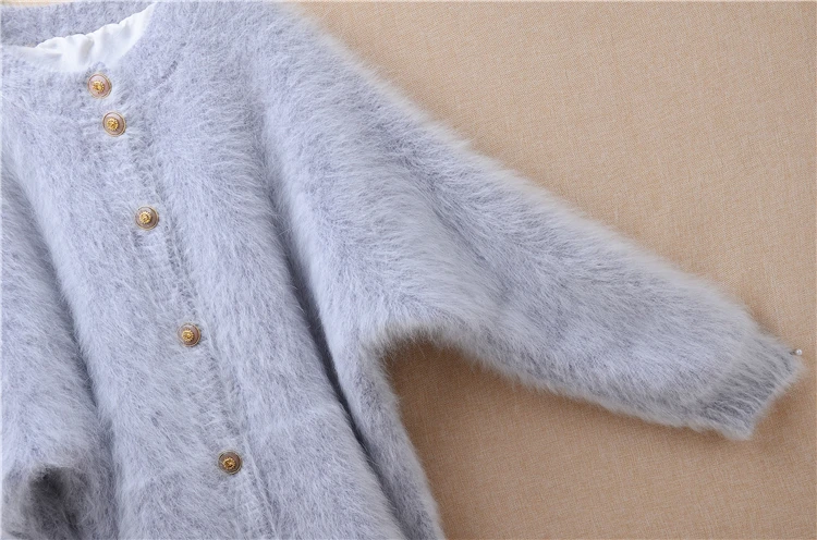 Высокое качество Длинные ангорские кроличьи волосы Свободные рукава летучая