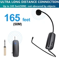2021 new 2 in 1 handheld uhf wireless microphone professional head wear mic volume amplifier for speech teaching