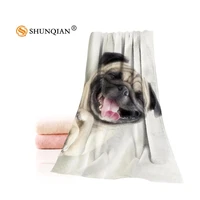 custom pug dog towels microfiber fabric popular face towelbath towel size 35x75cm 70x140cm print your picture