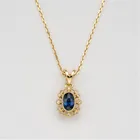 Liemjee индивидуальные модные ювелирные изделия для вечеринки панк ожерелье с голубым цирконием для женщин Очаровательное украшение с именем подарок на все сезоны