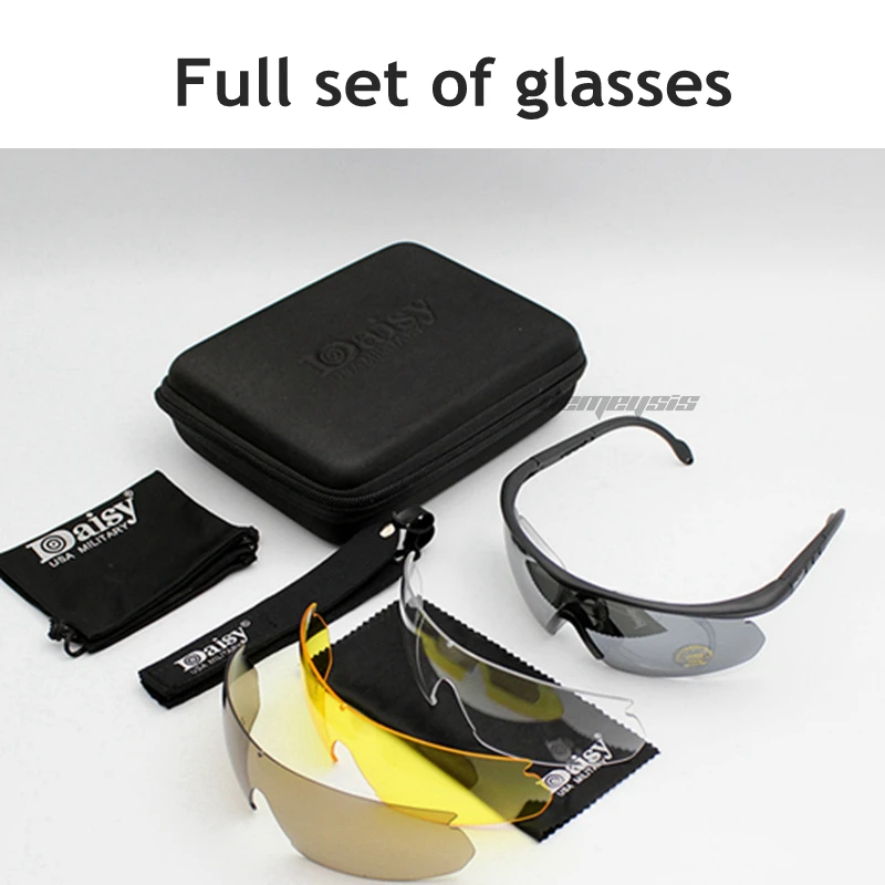 

Tactical Combat Glasses Outdoor Hunting Hiking Fishing Cycling UV Protection Sunglasses Army Military Airsoft Paintball Goggles