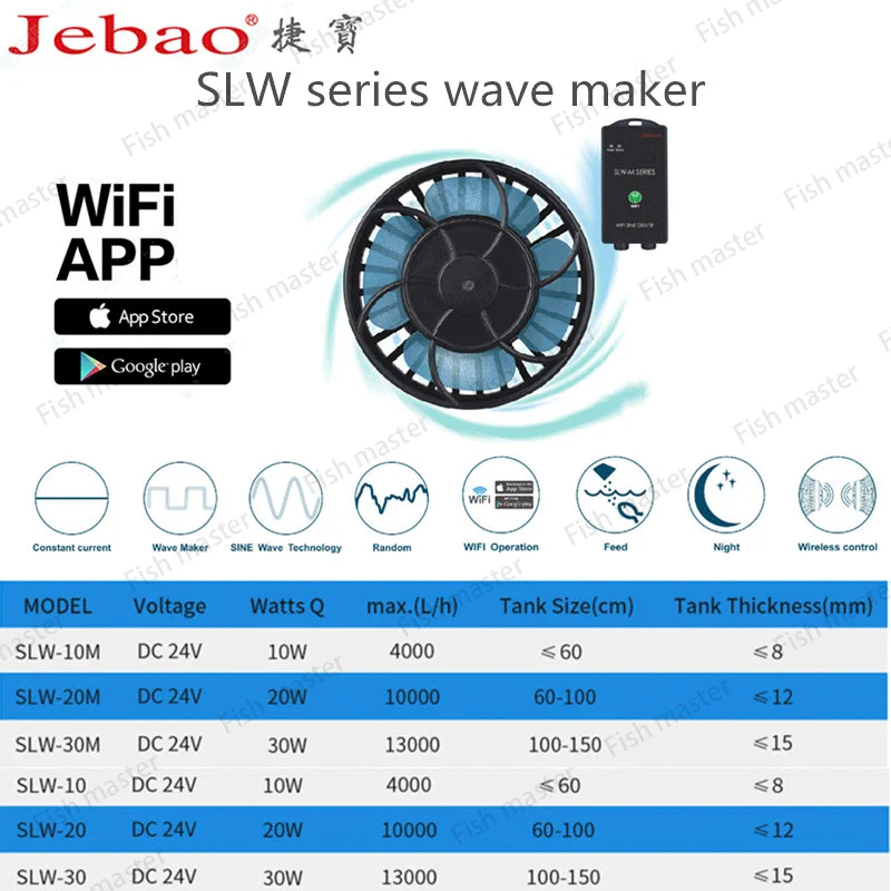 Jebao Новый ЖК-дисплей дисплей с WI-FI волна туфли-лодочки подъемом насос коралловый