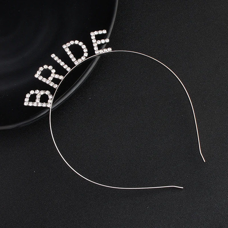 

Explosive head jewelry classic wedding female guest bridesmaid crown girl children's headband BRIDE letter crown hair accessorie