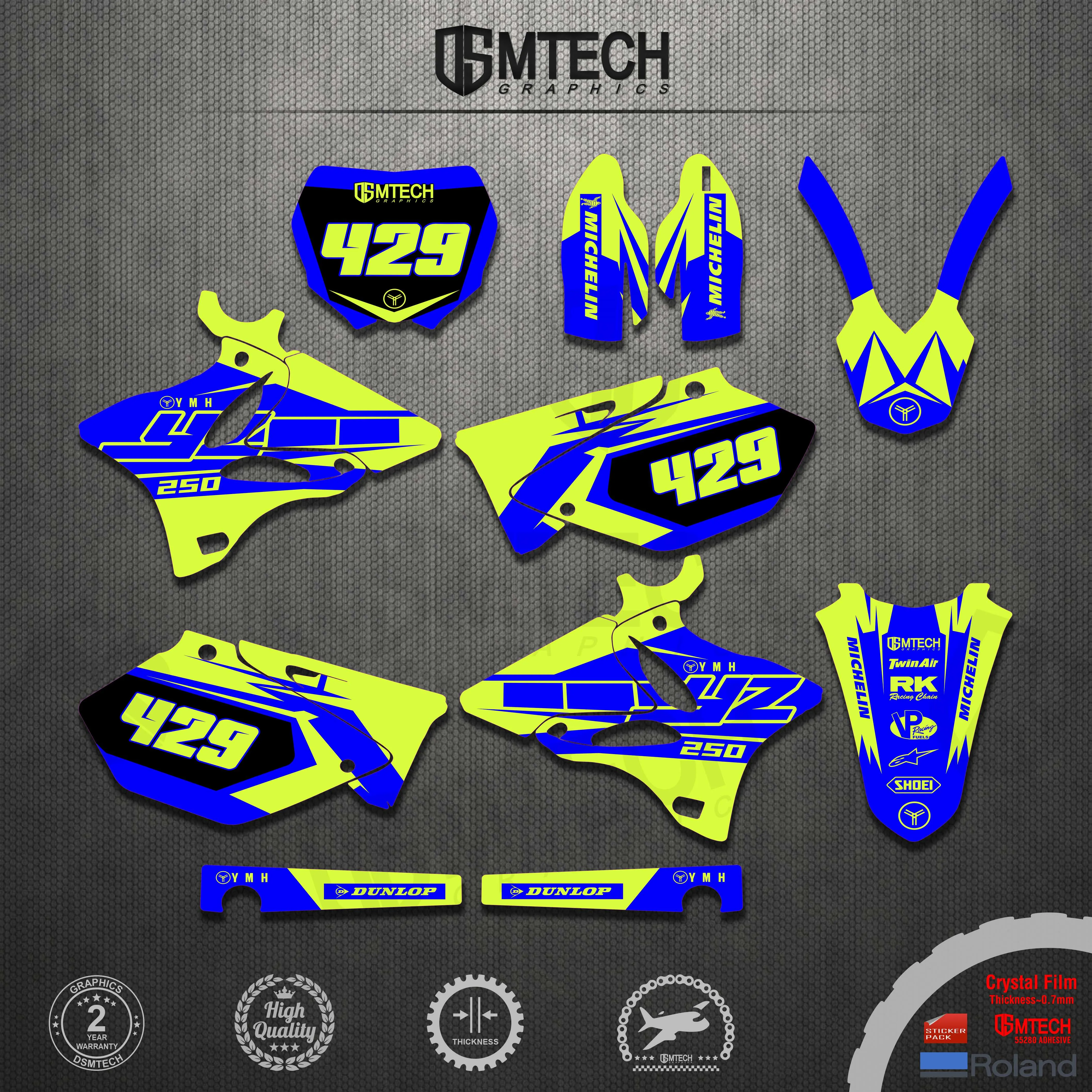 DSMTECH наклейки графика наборы для YAMAHA YZ125 YZ250 2002 2005 2006 2007 2008 2009 2010 2011 2012 2013 2014 YZ
