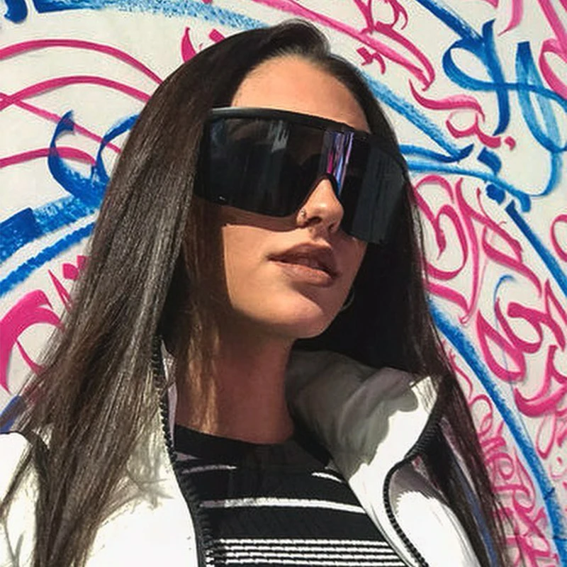 Спортивные женские солнцезащитные очки onepiece, женские солнцезащитные очки в форме маски большого размера, женские сексуальные модные мужские ветрозащитные солнцезащитные очки с плоским верхом