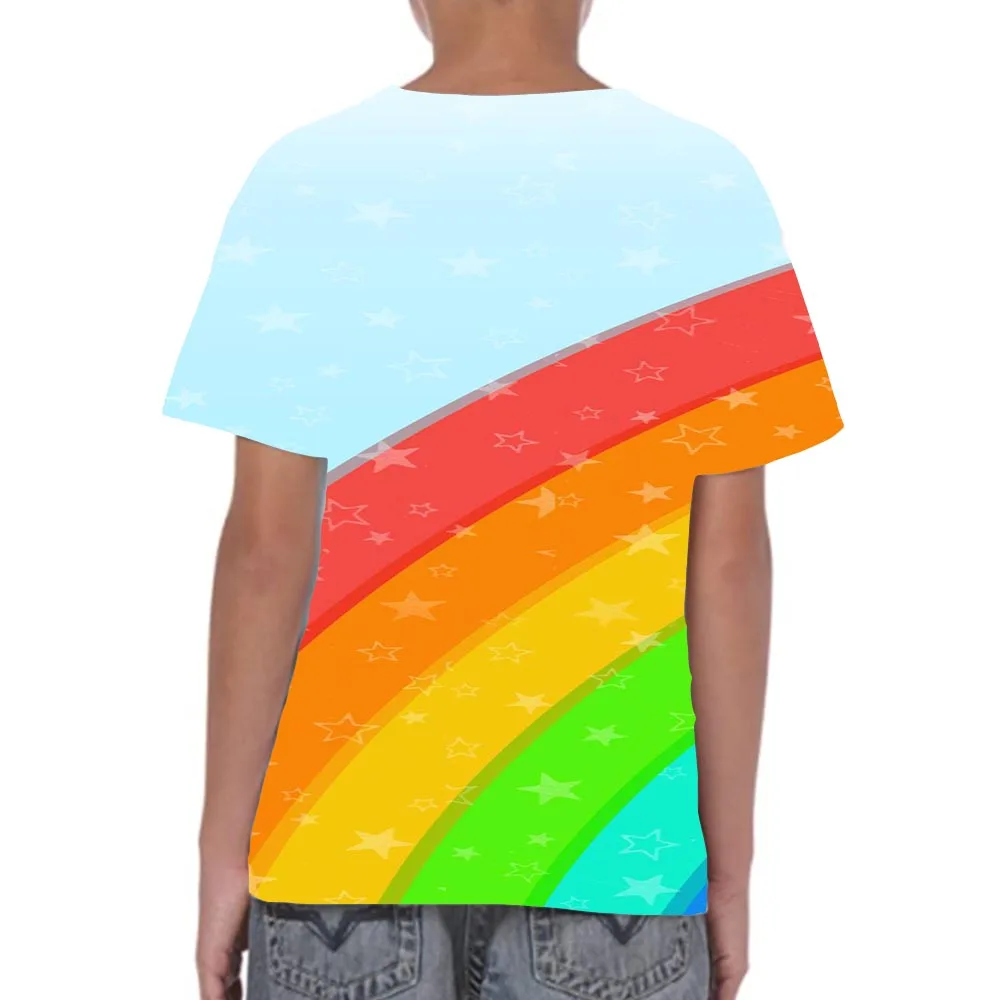 

Kid's Graphic T Shirts Boy And Girl 3D Print Shirt Pattern Top Cartoons Rainbow Tees