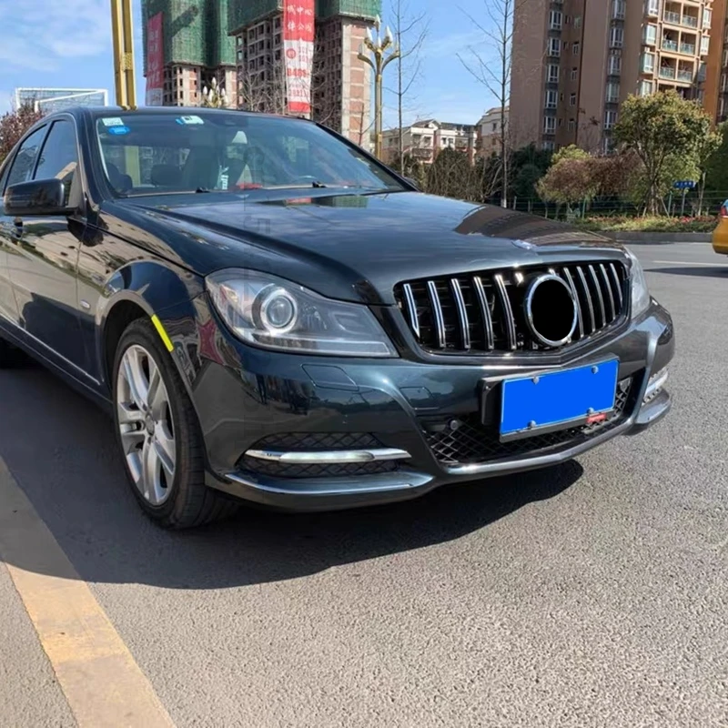 Для Mercedes для Benz C Class W204 C200 C300 C280 C230 C180 C260 2008 9 10 11 12 3 14 гриль GT R Стиль передний бампер