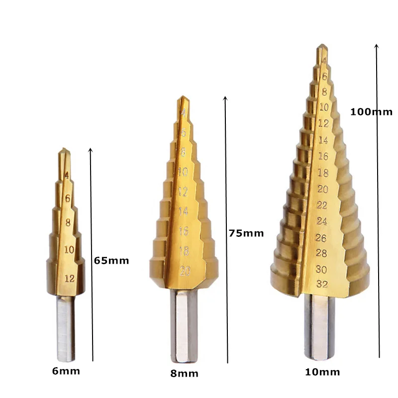 6 шт. ступенчатое сверло зубчатое из быстрорежущей стали металлическое пагода