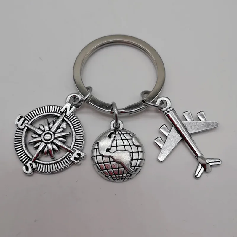 2020/2021 кисточка земли самолет подвеска с компасом брелок эмблемами путешествий
