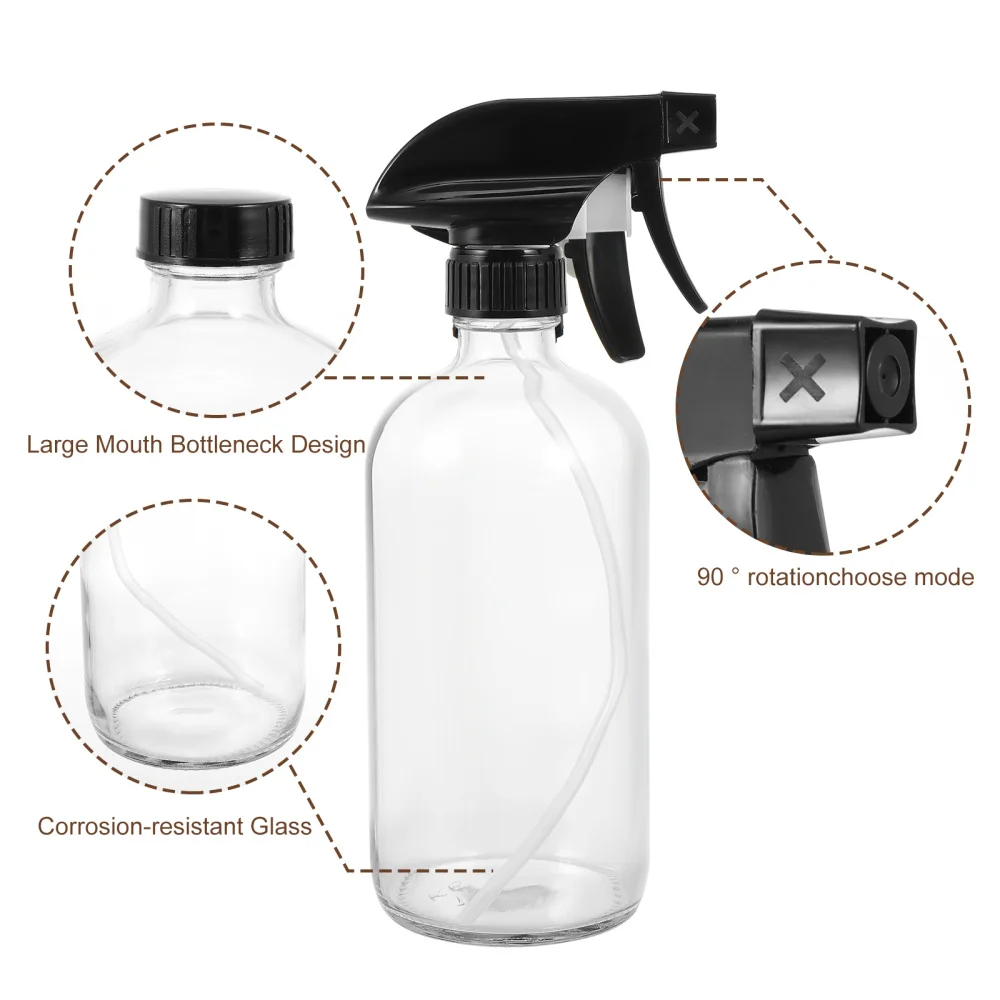 

2pcs 500ml Glass Storage Bottles Cosmetic Spray Dispenser Bottles with 2 Lids