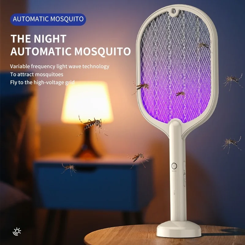 

2021 Intelligent Household 2In1 Mosquito Killer Lamp Electric Shock Mosquito Swatter USB Recharg eable Bug Zapper Mosquito Trap