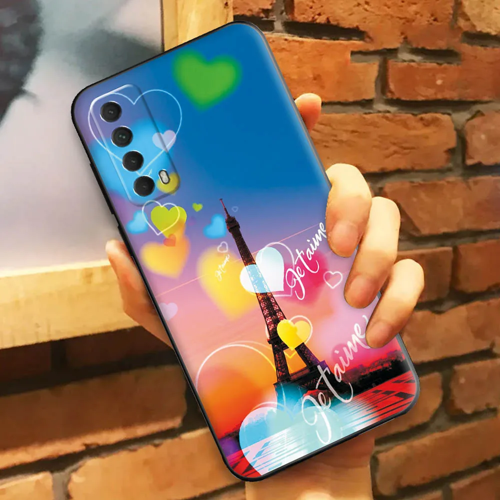 Чехол для Huawei P Smart 2021 роскошный цветной Мраморный черный чехол телефона Psmart 6 67