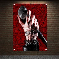hard rock heavy metal music banners flags tapestry band posters hd canvas printing art tapestry mural wall decoration gift l1