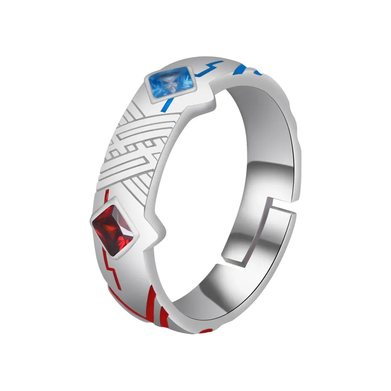 Anime Darling in the franxx ZERO TWO 02 925 Sterling Silver Ring Jewelry Adjustable Unisex Cosplay Xmas Gift |