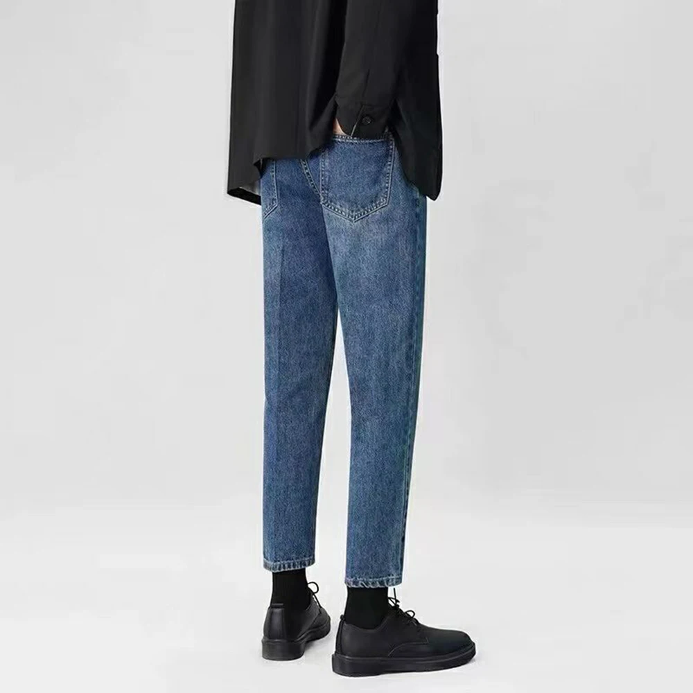 Casual Streetwear Blue Slim Fit Jeans Men 2022 Spring Masculina Jeans Pants Men Trendy Jeans Toursers